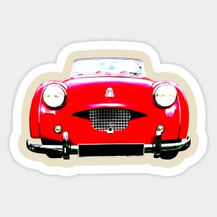 Triumph TR2 1950s British classic car bold red Sticker